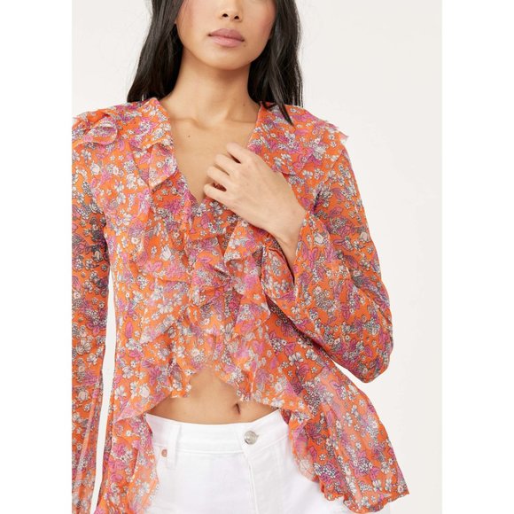 NWT Free People Nina Printed Top / Tulip Ditsy - Picture 5 of 7